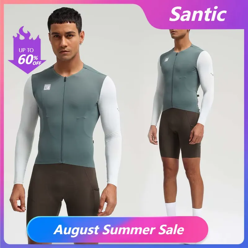 Santic Camisa Ciclismo Manga Longa Respirável Masculina