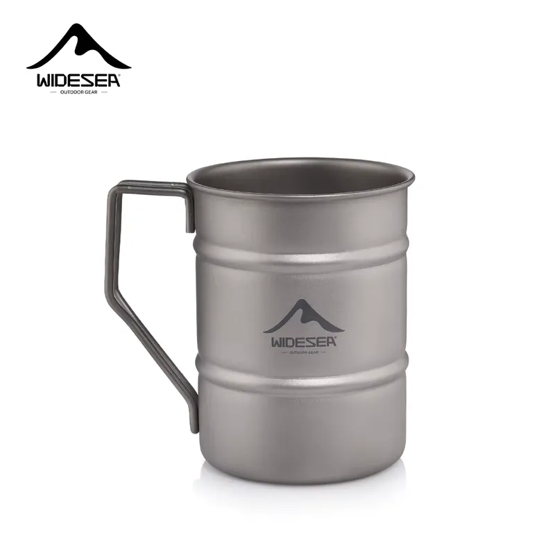 Widesea Caneca de Titânio 500ml para Camping e Trilha