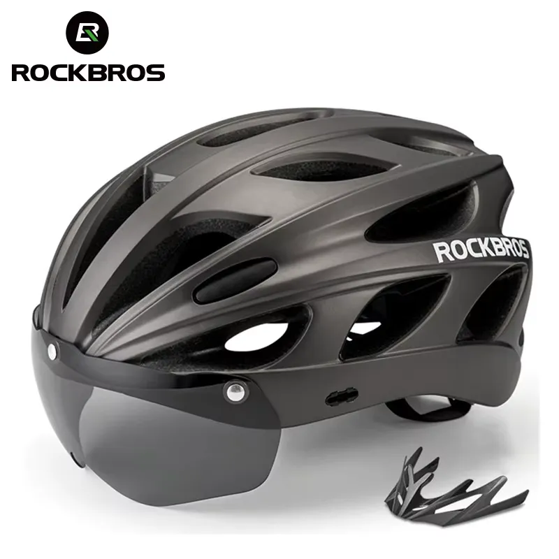Rockbros Capacete Ciclismo Aero com Óculos Integrado