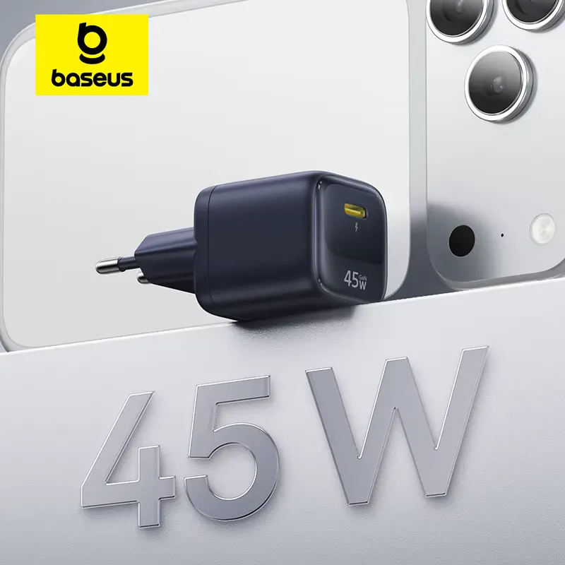 Baseus Carregador 45W GaN USB-C Rápido iPhone e Samsung