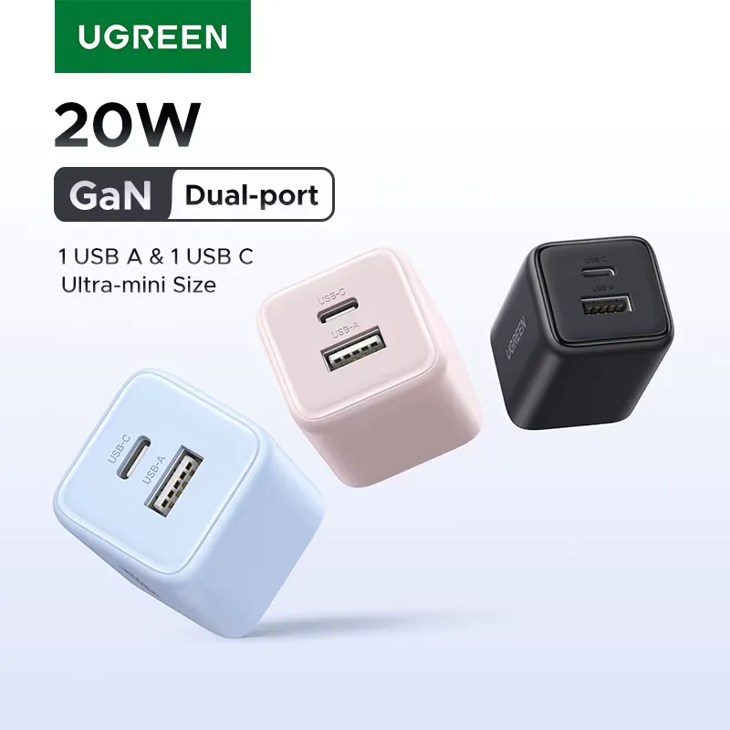 Ugreen Carregador 20W GaN USB-C para iPhone 16 e Samsung