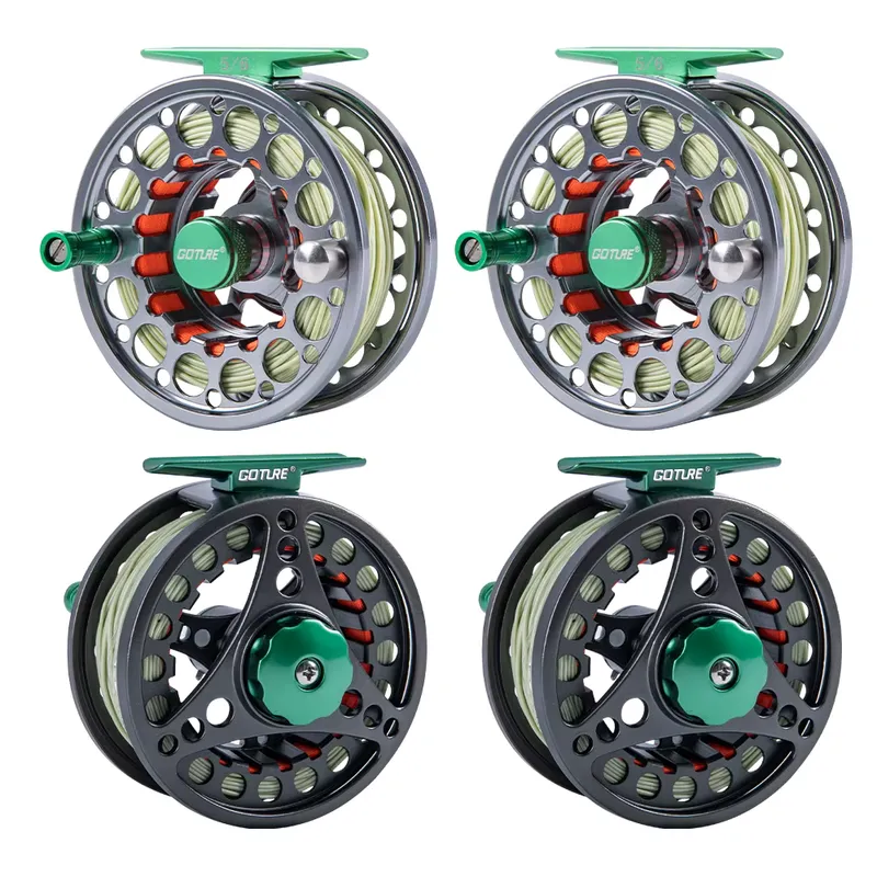 Goture Carretel de Pesca Mosca WF5 WF6 Alumínio