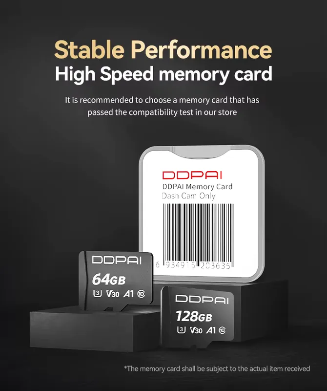 Cartão de Memória Ddpai 64GB 128GB 256GB Dash Cam