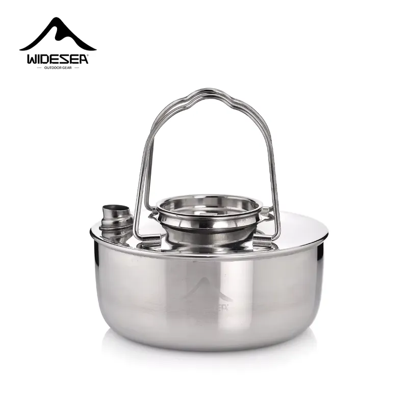 Widesea Chaleira Portátil 1.7L Aço Inoxidável Camping