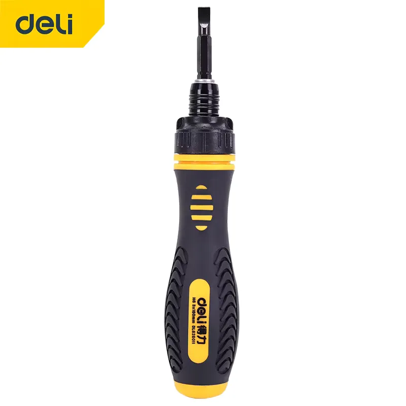 Deli Chave de Fenda Ratchet Magnética CR-V Dupla Finalidade