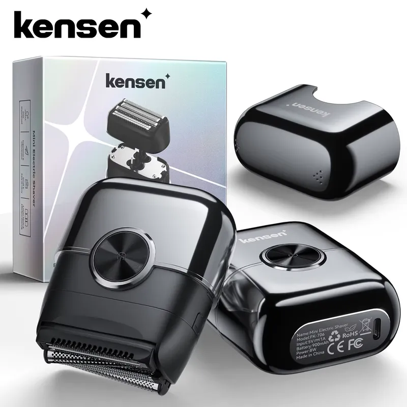 Kensen s26 barbeador elétrico para homens 4d lâminas flutuantes barbeador à prova dwaterproof água 8000rpm aparador de barba portátil mini navalha elétrica