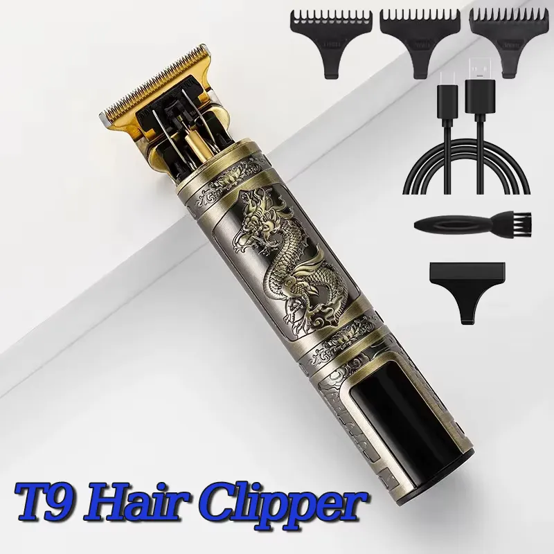 Máquina de Cortar Cabelo T9, Aparador de Barba e Corpo, Cortador Elétrico Profissional para Homens