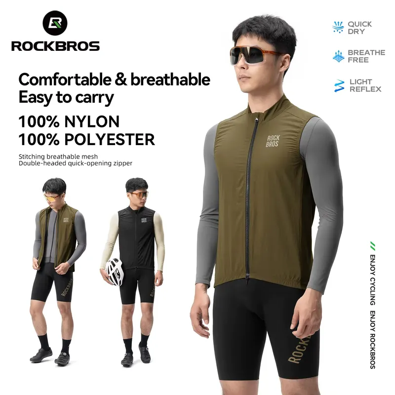 Rockbros Colete Ciclismo Respirável à Prova de Vento
