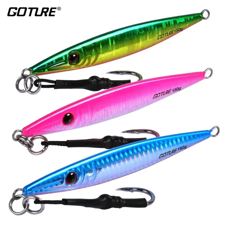Goture Colher de Pesca 80g 150g Jigging Metal