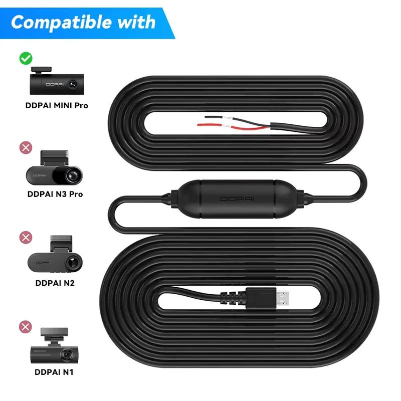 DDPAI Kit Fiação Câmera Veicular MINIPro com Cabo 24H