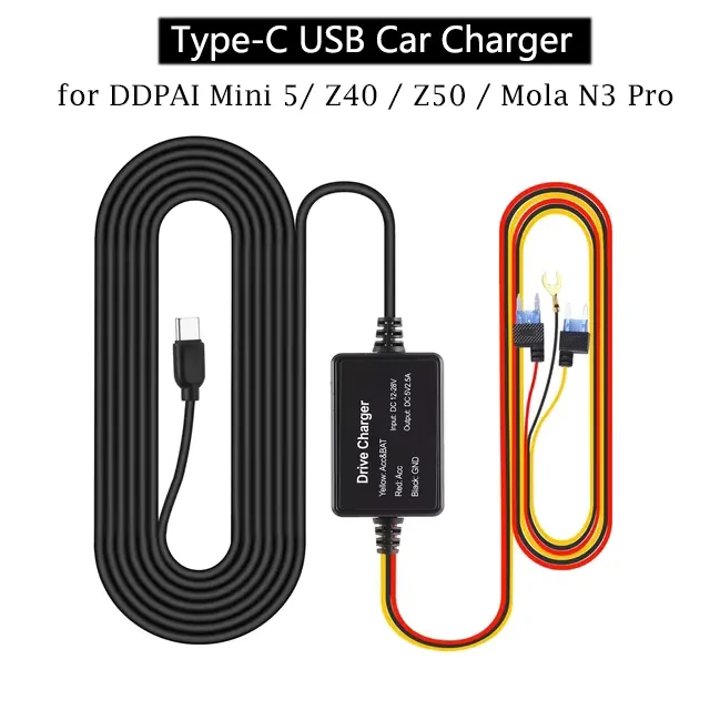 ddpai Kit Hardwire Tipo-C USB para Carro – Dash Cam