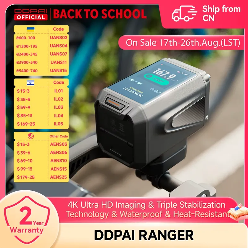 DDPAI Ranger 4K - Câmera para Motocicleta com Visão Noturna