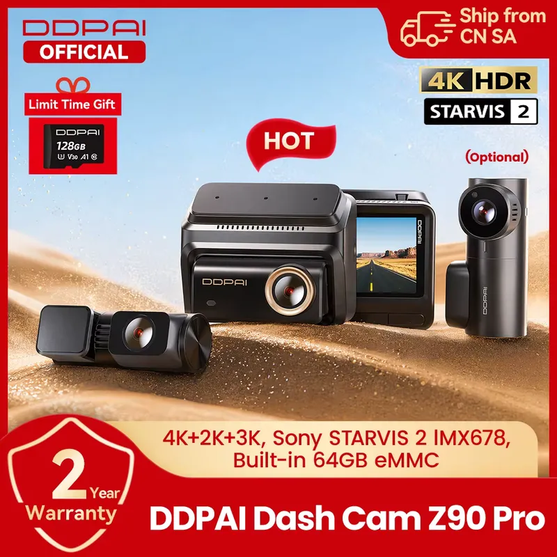 DDPAI Z90Pro 4K Câmera Veicular Frontal e Traseira