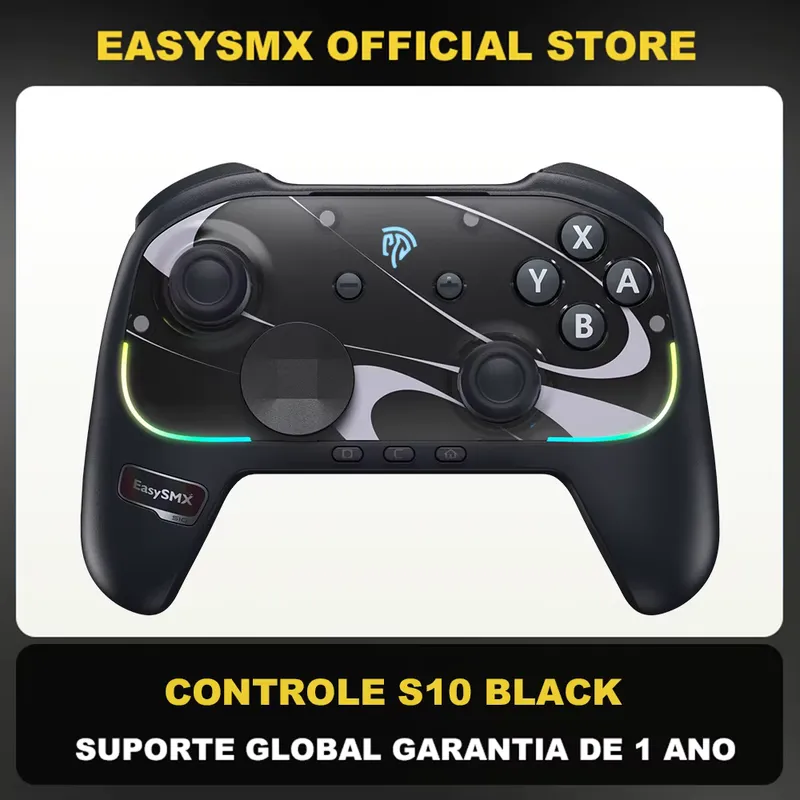 EasySMX Controle sem fio S10 RGB – Compatível Switch, PC, Celular