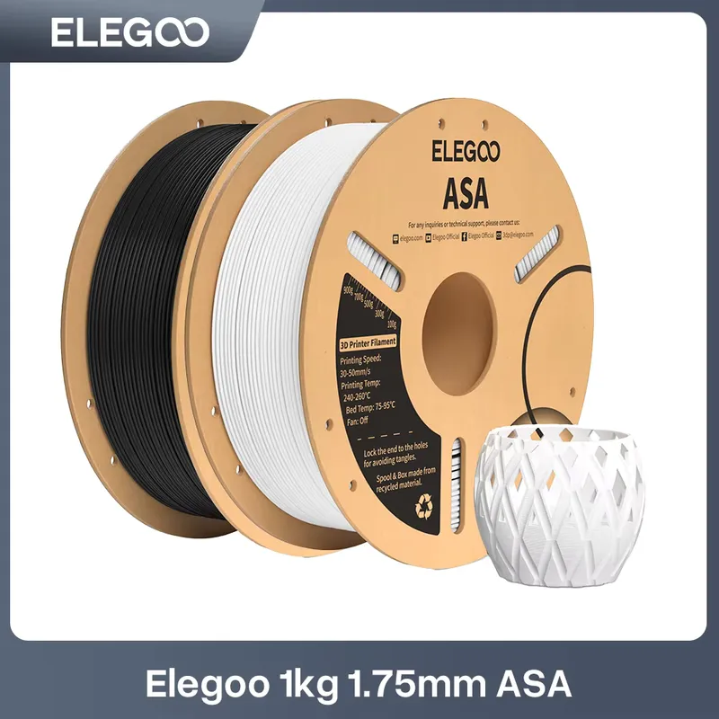 ELEGOO Filamento ASA 1.75mm 1kg – Resistente UV e Intempéries