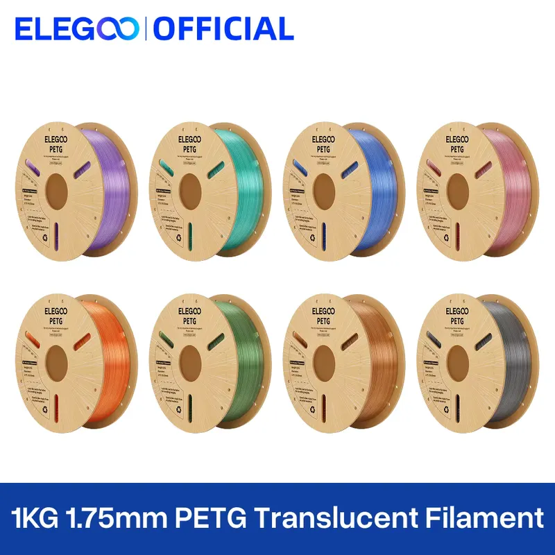 ELEGOO Filamento PETG 1.75mm Transparente Cinza 1kg