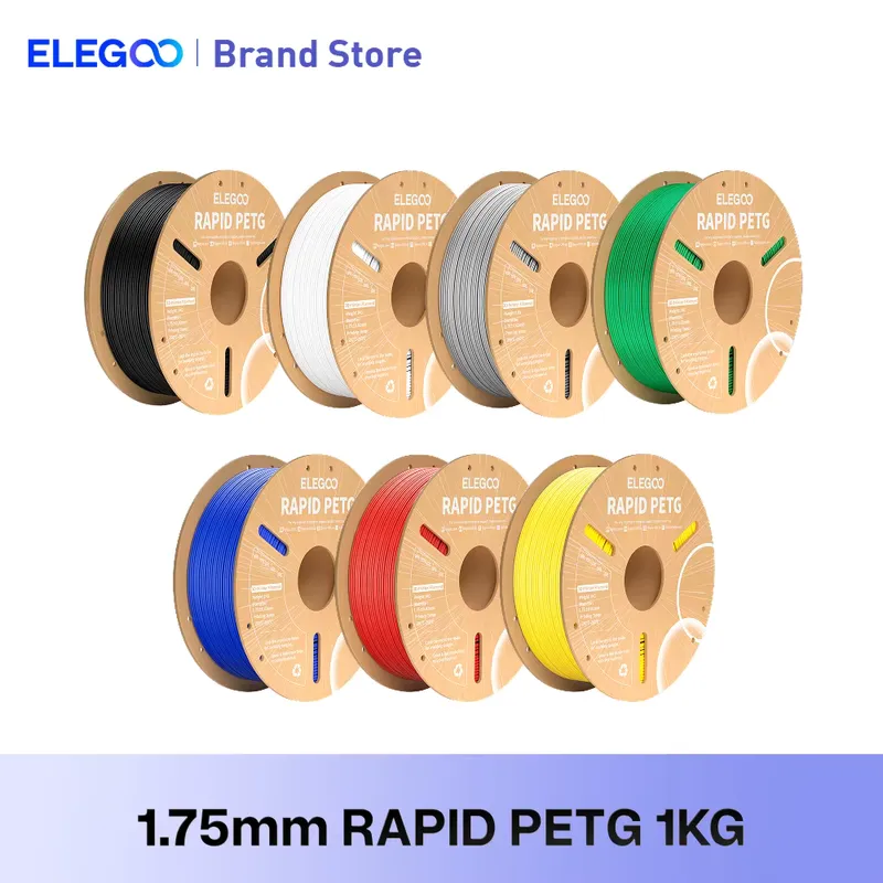 ELEGOO Filamento PETG Rápido 1,75 mm – opções 1kg, 2kg e 4kg