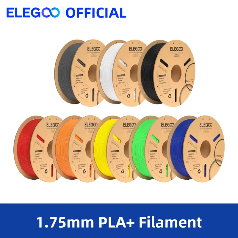ELEGOO Filamento PLA+ 1.75mm 1kg – Ideal para Impressoras 3D FDM