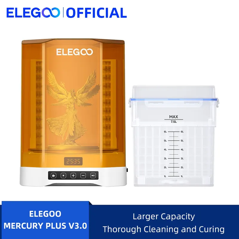 ELEGOO Mercury Plus V3.0 – Lavadora e Cura 2 em 1 para 3D