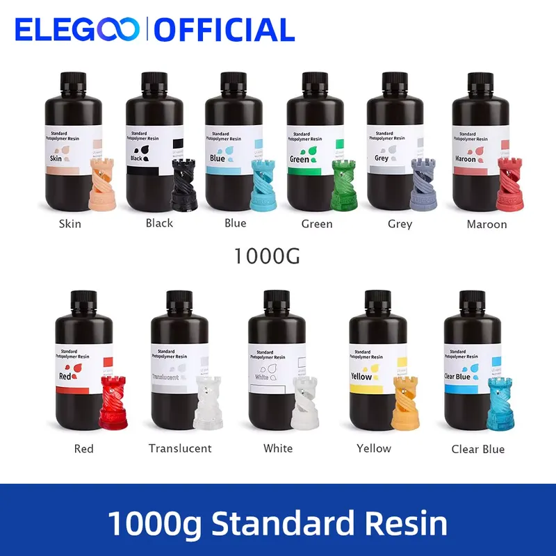 ELEGOO Resina Fotopolimérica 1000g para Impressora 3D LCD