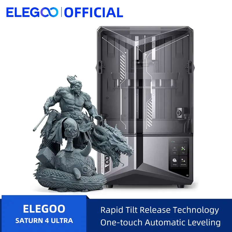 ELEGOO Saturn 4 Ultra 12K: Impressora 3D com IA e nivelamento