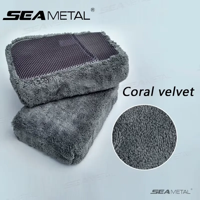 SEAMETAL Esponja Microfibra Dupla Face para Limpeza de Carro
