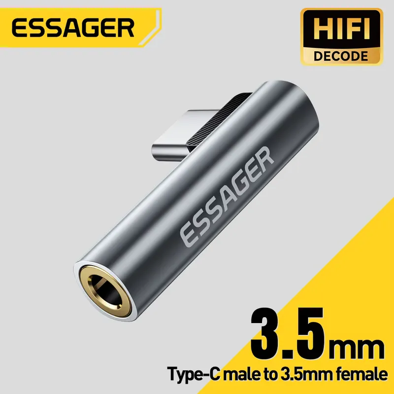 Essager Adaptador de Áudio USB‑C & Lightning para 3,5 mm