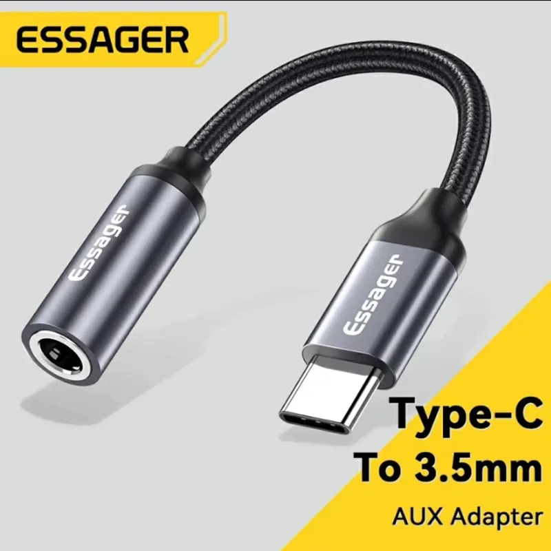 Essager Adaptador USB-C 3.5mm Jack para Huawei e Xiaomi