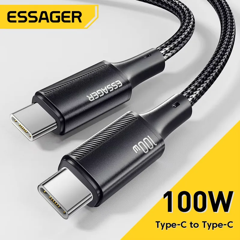 Essager Cabo 100W USB-C para USB-C 5A PD - Carregamento Rápido