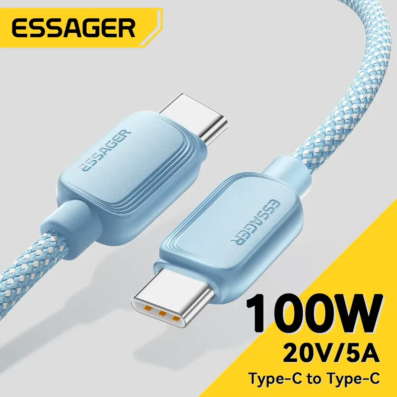 Essager Cabo USB-C 100W 5A PD – Carregamento Rápido