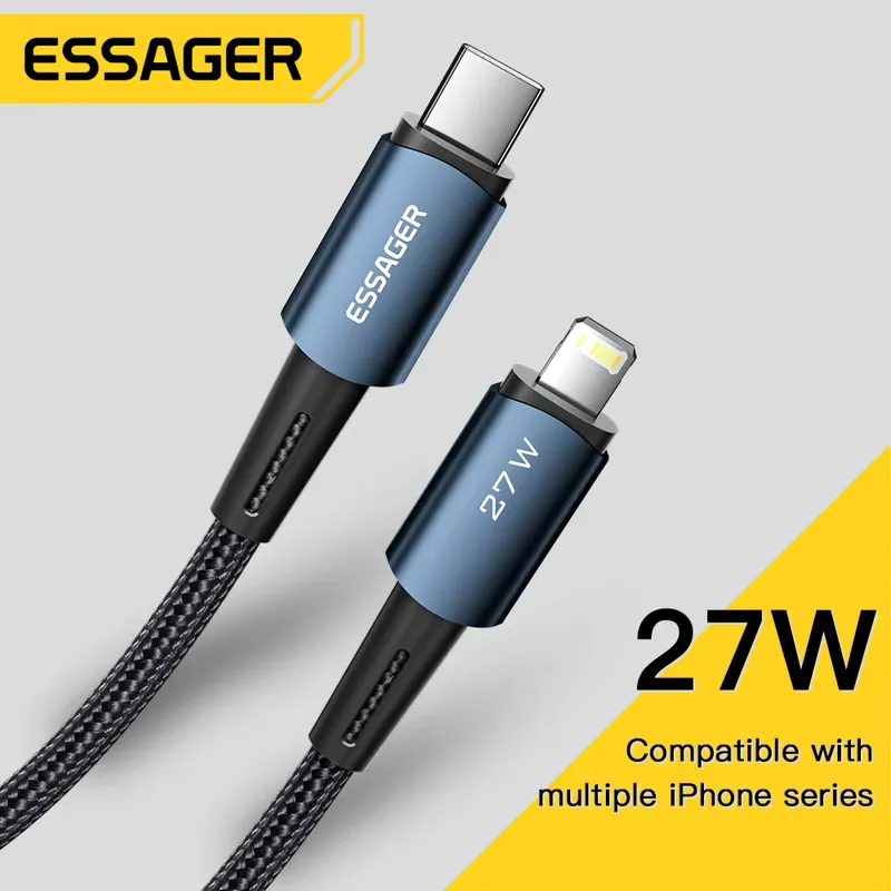 Essager Cabo USB-C 27W para iPhone, iPad e MacBook