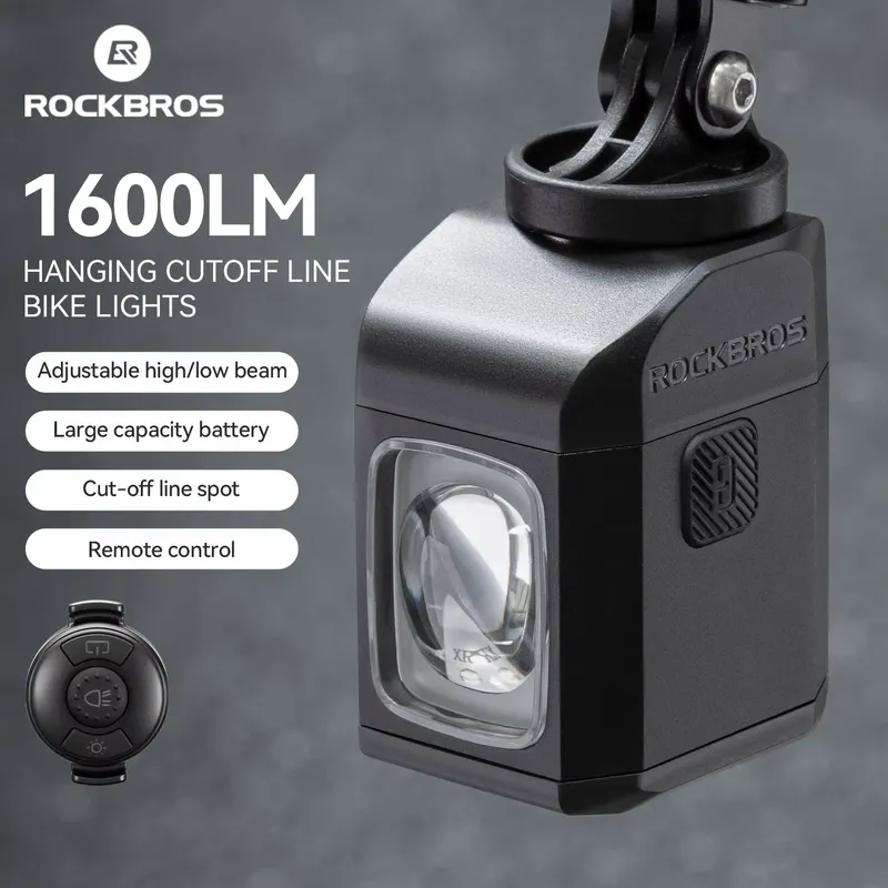 Rockbros Farol Bicicleta 1600lm Controle Remoto IPX6