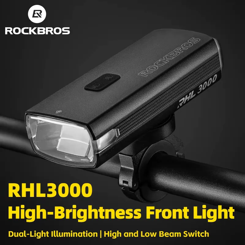Rockbros Farol Bicicleta 3000 Lumens USB-C 10000mAh