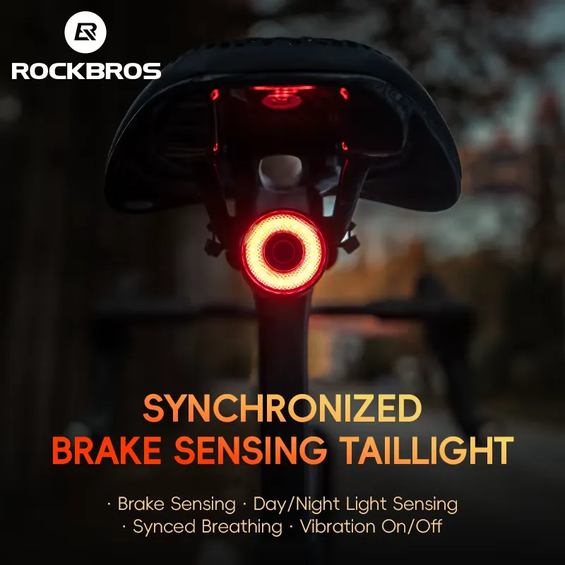 Rockbros Farol Traseiro Bicicleta com Detecção de Freio