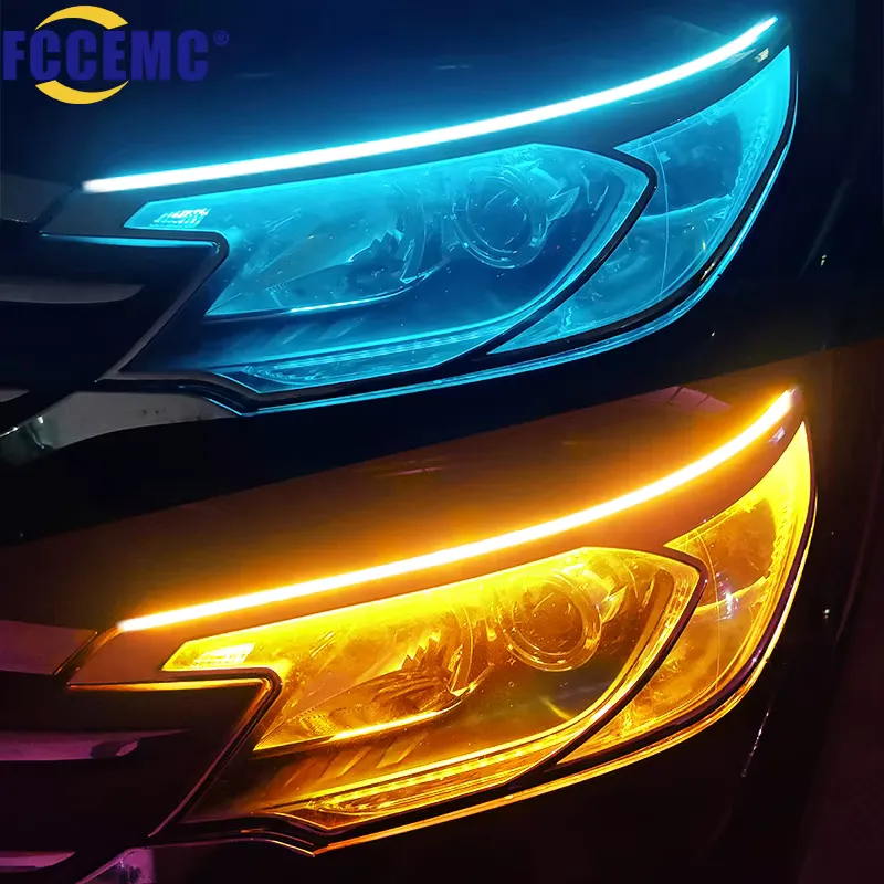 Fccemc LED DRL Flexível 12V Luz Circulação Diurna