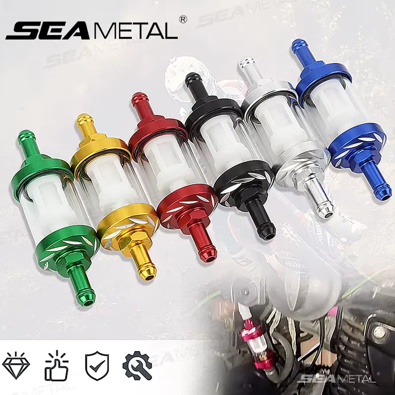 SEAMETAL Filtro de Combustível 8mm Alumínio para Motos
