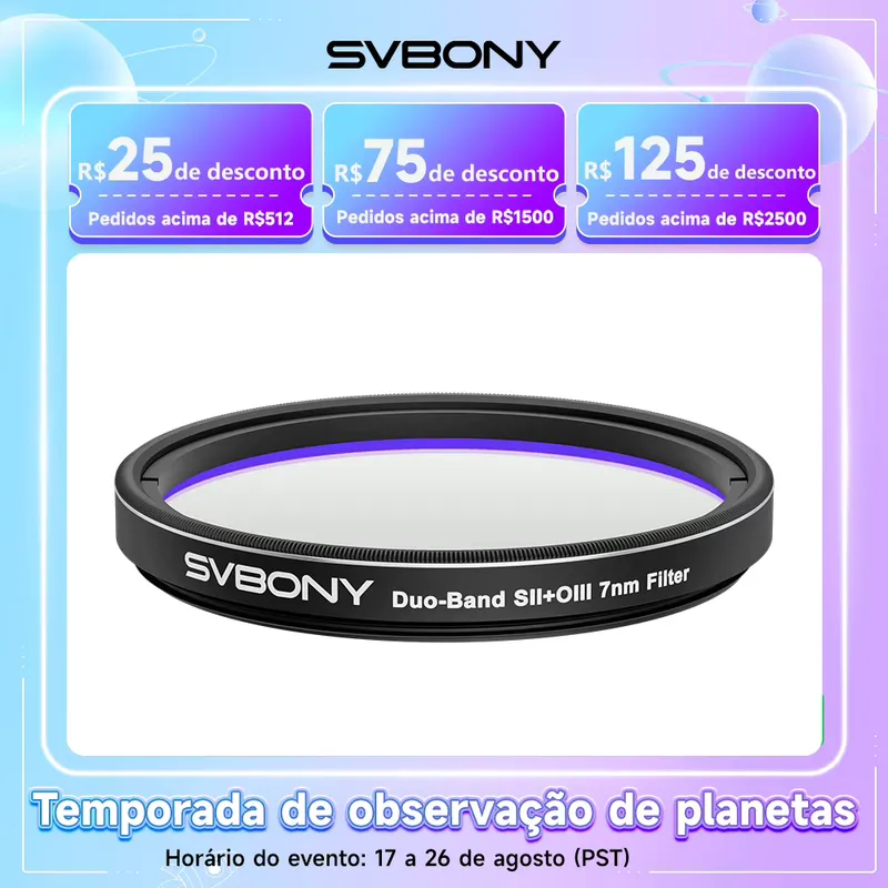 SVBONY Filtro Dual-Band SII OIII 7nm para Telescópio
