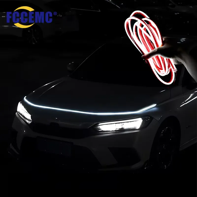 Fccemc Fita LED Capô Carro Luz Diurna 12V