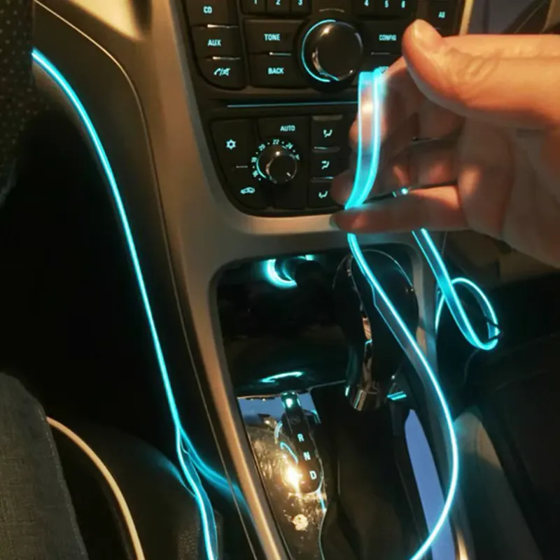 Fccemc Fita LED Neon 5m Luz Ambiente Carro USB