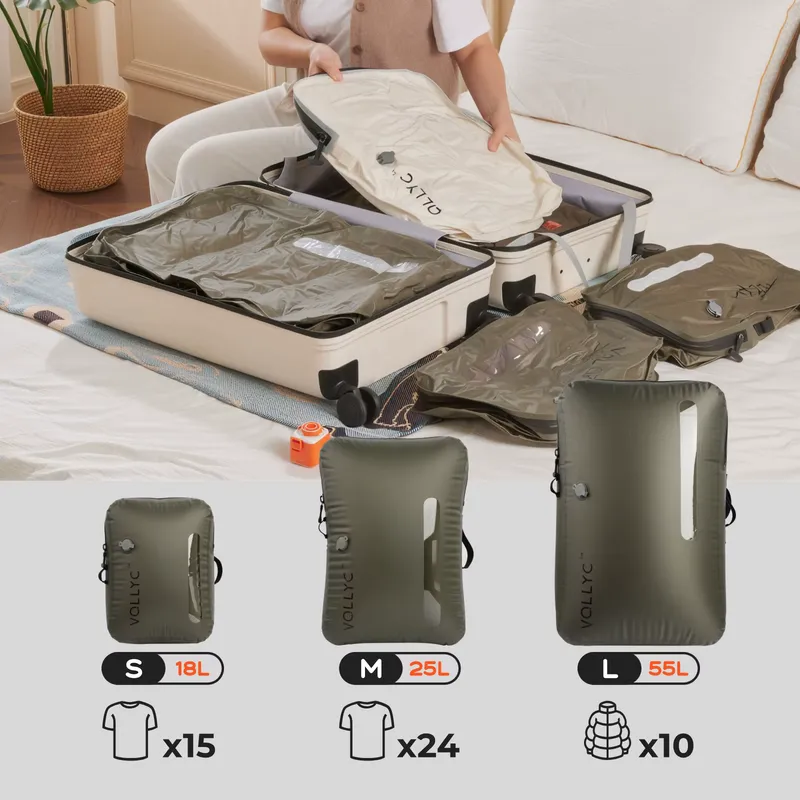 Flextail Bolsa a Vácuo 18-55L EZYPACK - Roupas e Bagagem