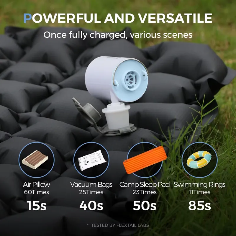 Flextail Bomba de Ar Portátil – Mini Inflador USB-C para Camping