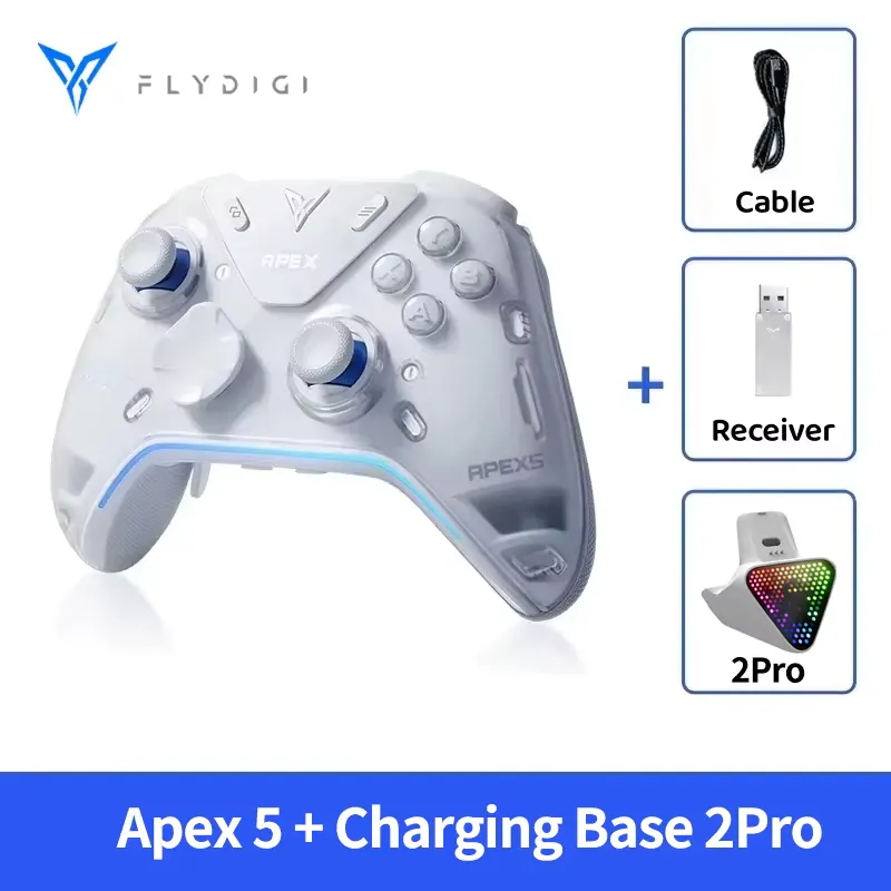 Flydigi Apex 5 Controle Sem Fio Tri‑Modo com Force Feedback