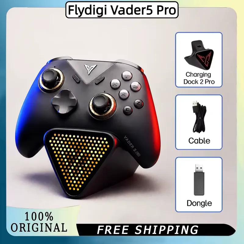 FLYDIGI Controle Vader 5 Pro – 4ms, 8 botões, Forceflex