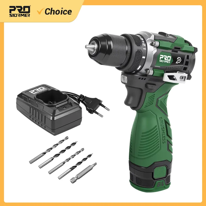 PROSTORMER Furadeira Elétrica 17V Sem Fio com LED