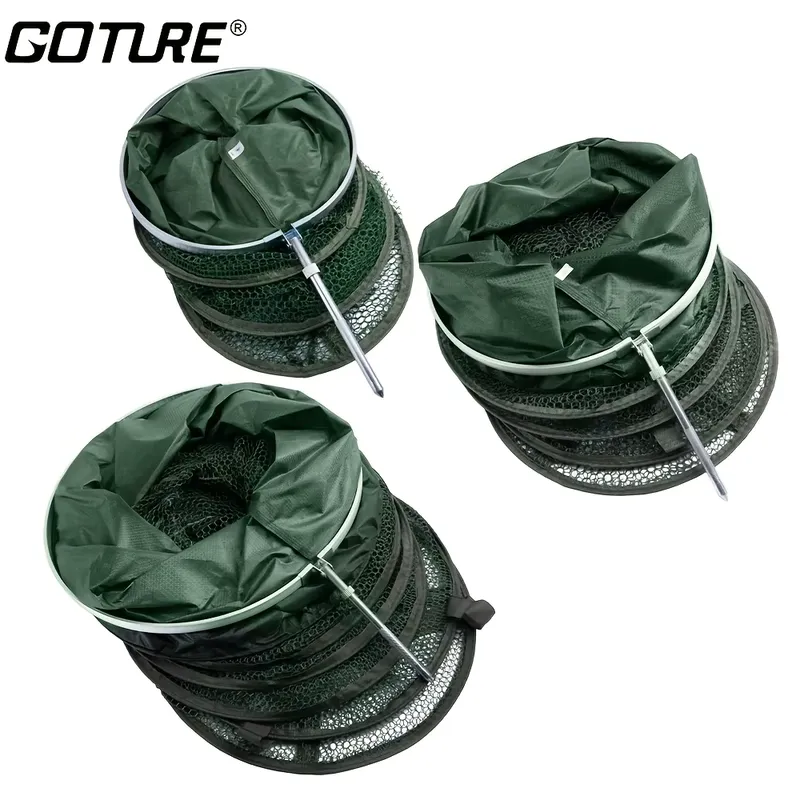 Goture Gaiola de Pesca Dobrável com Anel de Alumínio