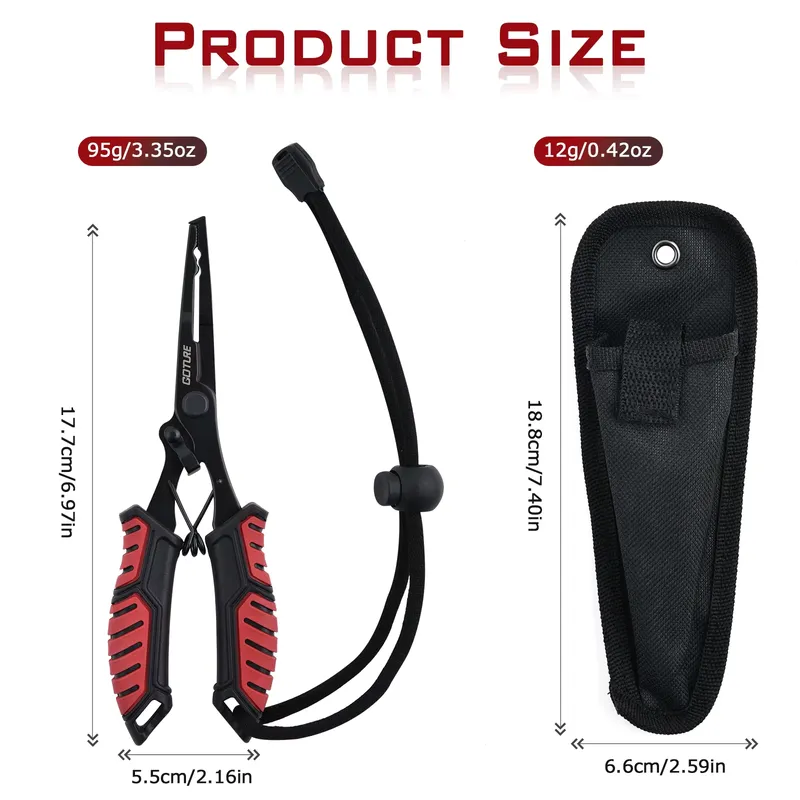 Goture Alicate Multifuncional para Pesca em Aço Inoxidável