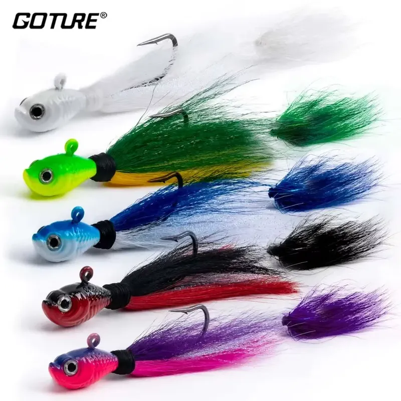 Goture Bucktail Jigs 5 Peças Isca Artificial Pesca