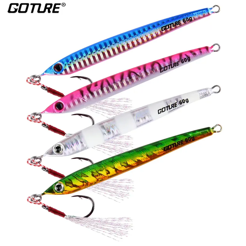 Goture Isca Artificial Colher 60g 80g - Kit 4 Peças
