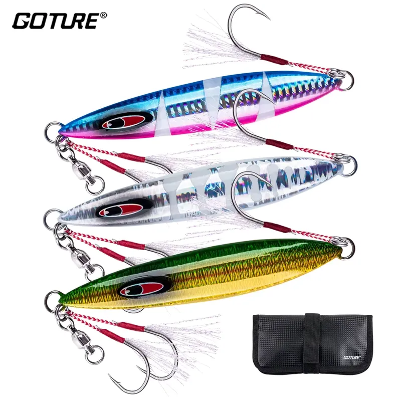 Goture Isca Luminosa Metal para Pesca de Água Salgada