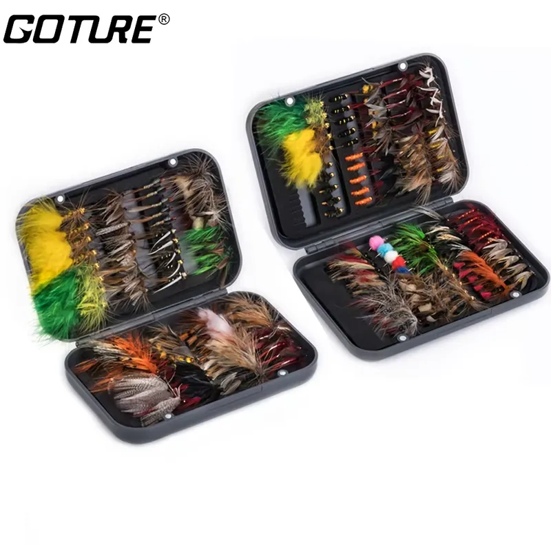 Goture Iscas de Pesca com Mosca para Truta 100 Peças